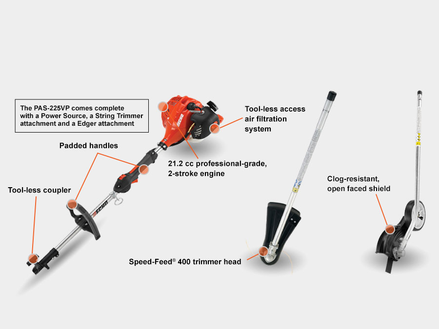Multi attachment tools - echo pas 225vp trimmer edger kit