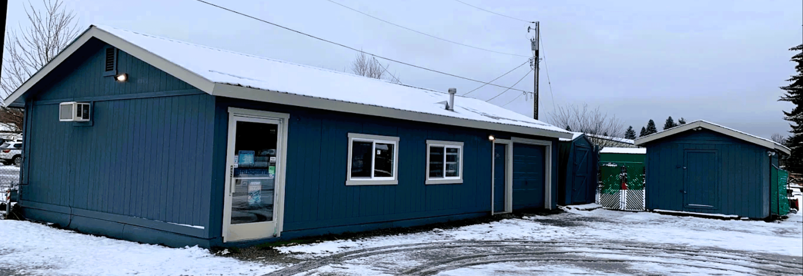 Shop Front - business building parking lot view